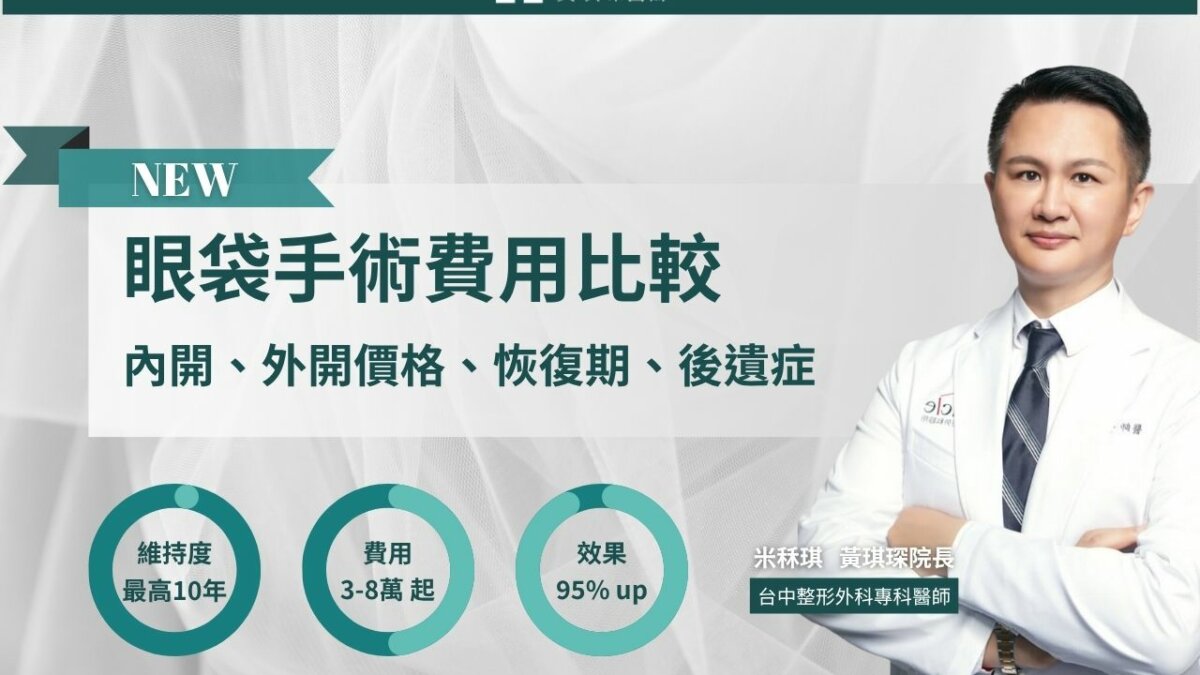 眼袋手術費用比較｜內開、外開眼袋手術價格、恢復期、後遺症全攻略
